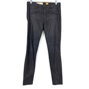 Anthropologie Pilcro Faux Leather Front Panel Jeans Womens Sz 28 Black